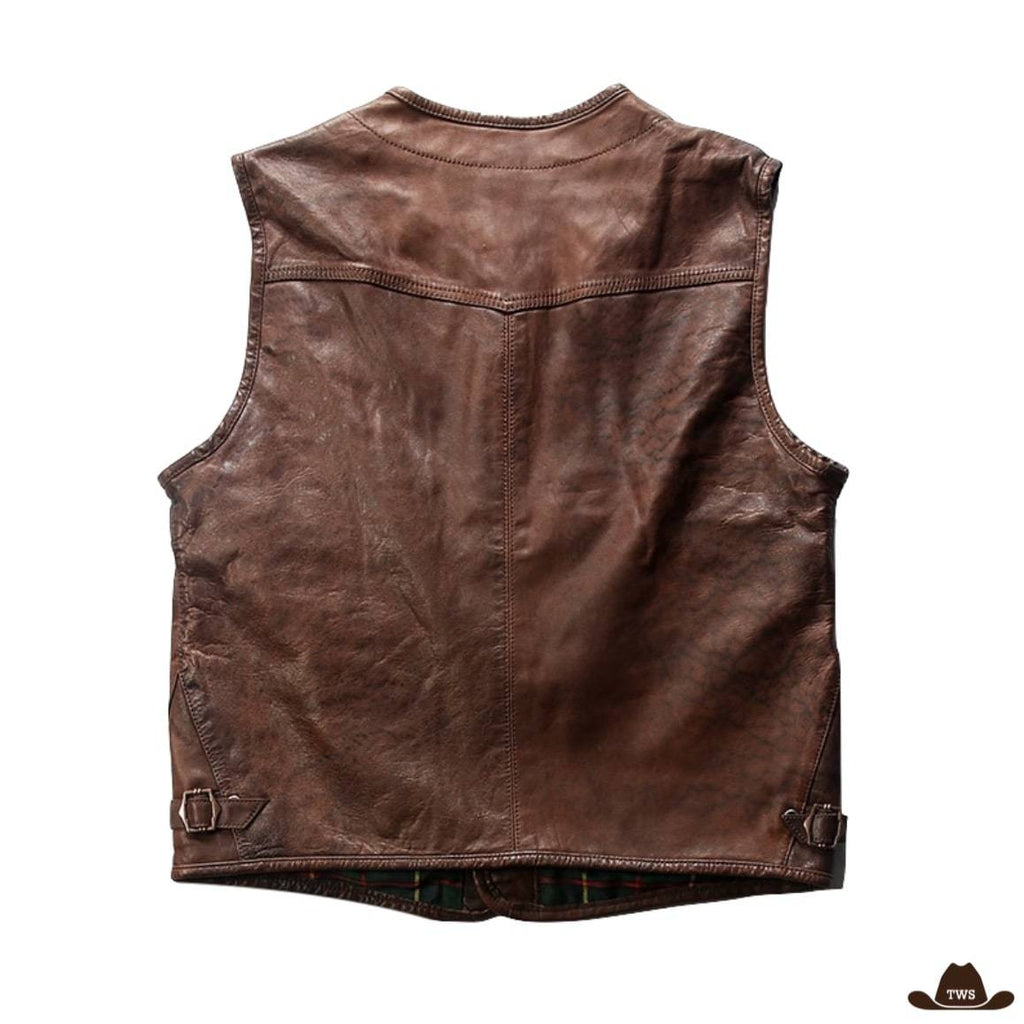 Gilet cuir homme discount western