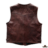 gilet sans manches cuir homme style western