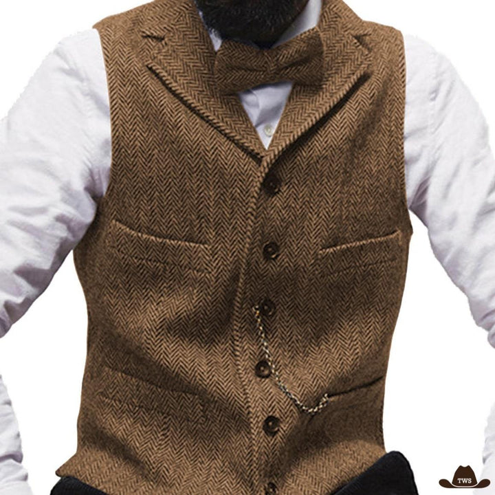 Gilet Western Marron