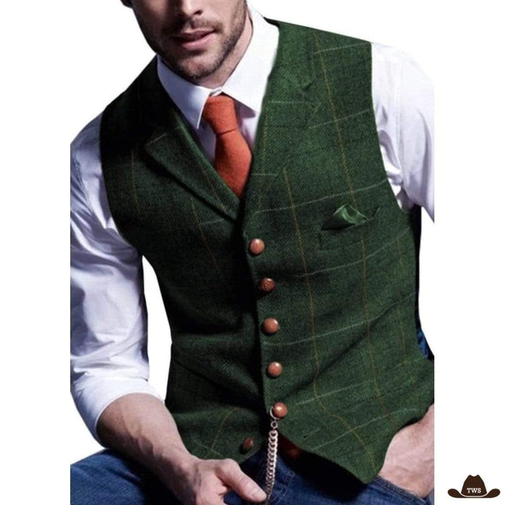 Gilet Western Sans Manche Vert