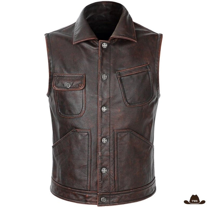 Gilet Western Cuir