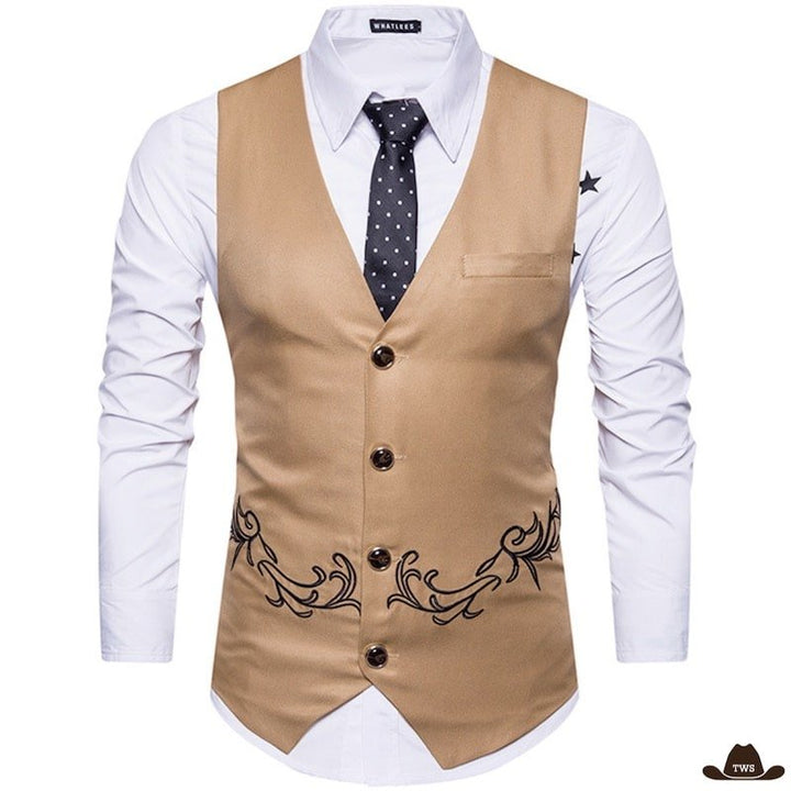 Gilet de Western Sans Manche Homme