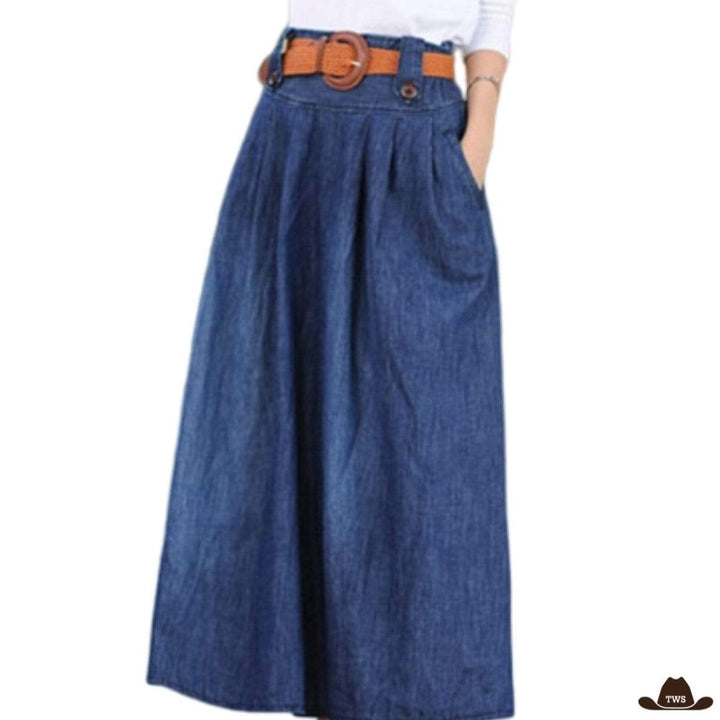 jupe longue jean's style western