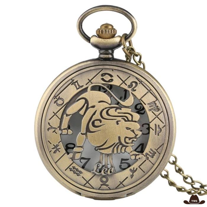 Montre de Poche Signe Zodiaque Lion