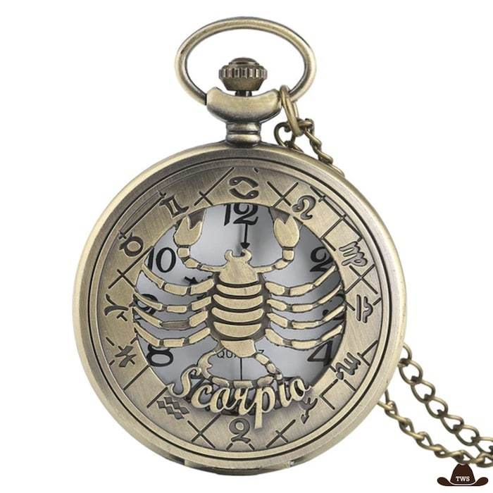 Montre de Poche Signe Zodiaque Scorpion