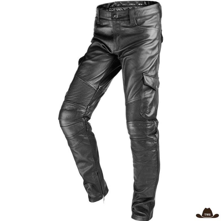 Pantalon Cowboy Cuir Noir