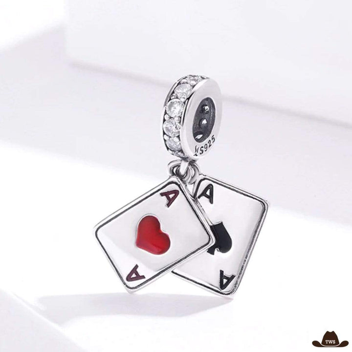 Pendentif Carte Poker Argent