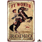 Plaque Métal Ft Worth Rodeo