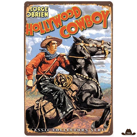 Plaque Métal Hollywood Cowboy