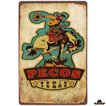 Plaque Métal Pecos Texas