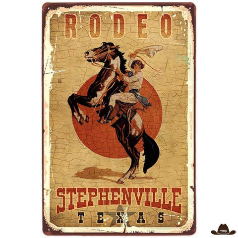 Plaque Métal Rodeo Stephenville