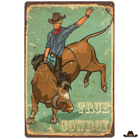 Plaque Métal True Cowboy