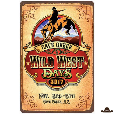 Plaque Métal Wild West Days