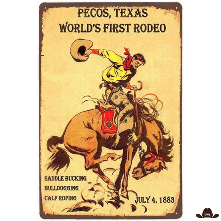 Plaque Métal World's First Rodeo