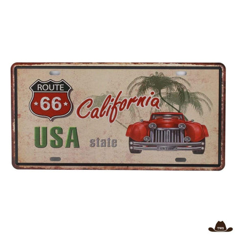 Plaque Métal California