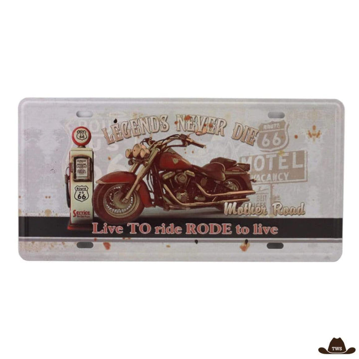 Plaque Métal Live to Ride Rode to Live