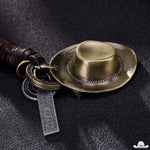 Porte-clef western Chapeau de cowboy retro - doré