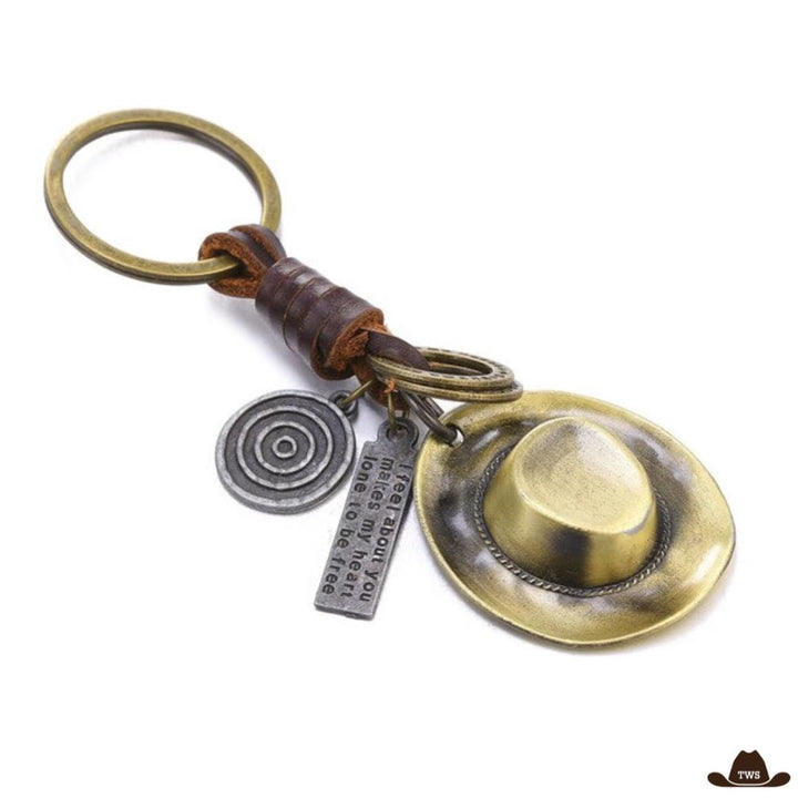 Porte-Clef Western Chapeau de Cowboy Rétro