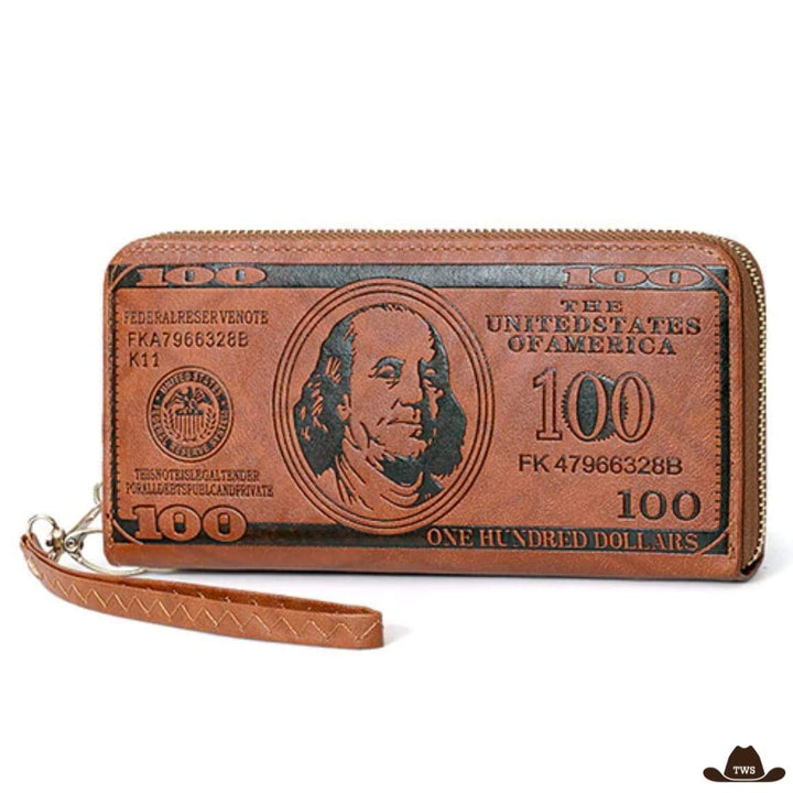 Portefeuille 100 Dollars Marron