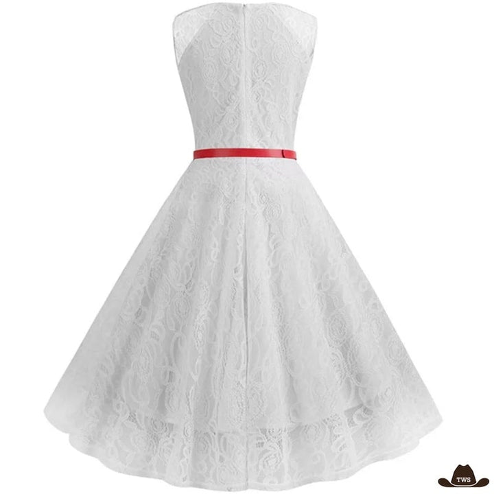 Robe Dentelle Western Blanche