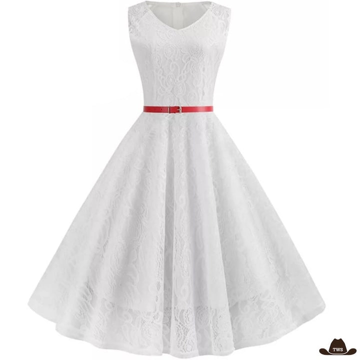 Robe à Dentelle Western Blanche