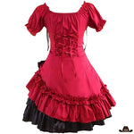 Robe Country Rouge Avec Corset