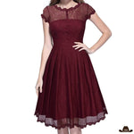 Robe Country Western Mariage Bordeaux
