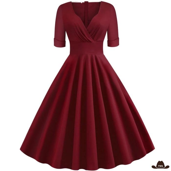 Robe de Bal Style Western Bordeaux