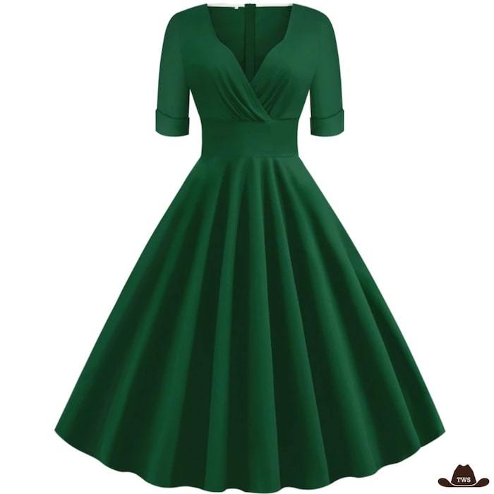 Robe de Bal Style Western Verte