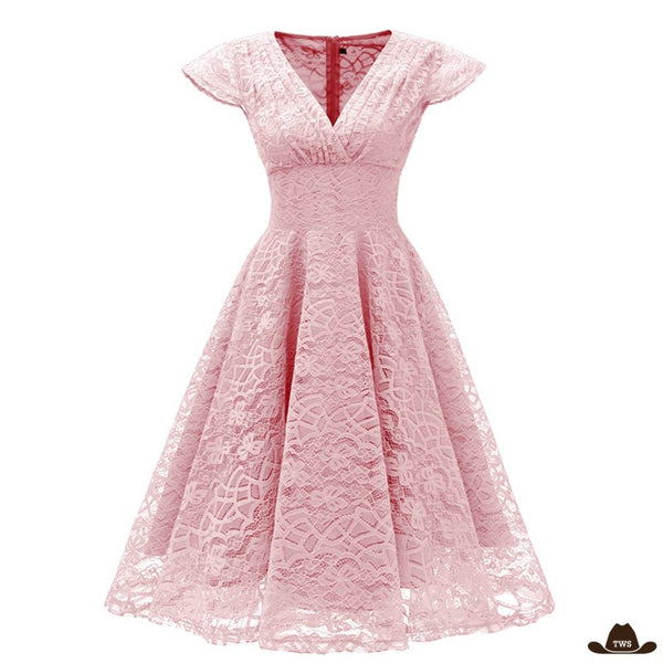 Robe de Soirée Cowboy Grande Taille Rose