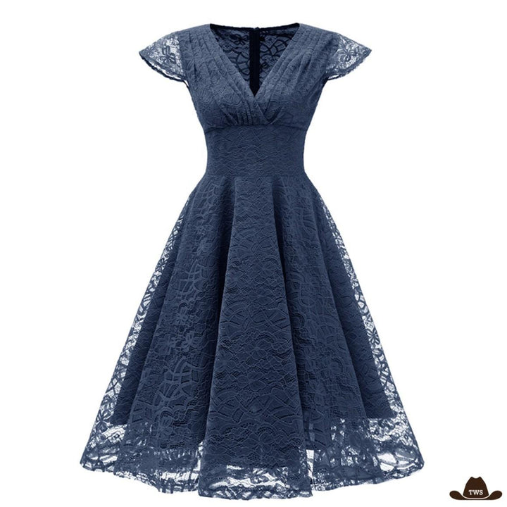 Robe de Soirée Cowboy Grande Taille Bleu