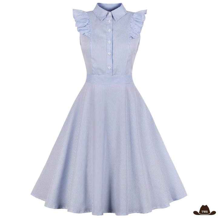 Robe Longue Bleu Western