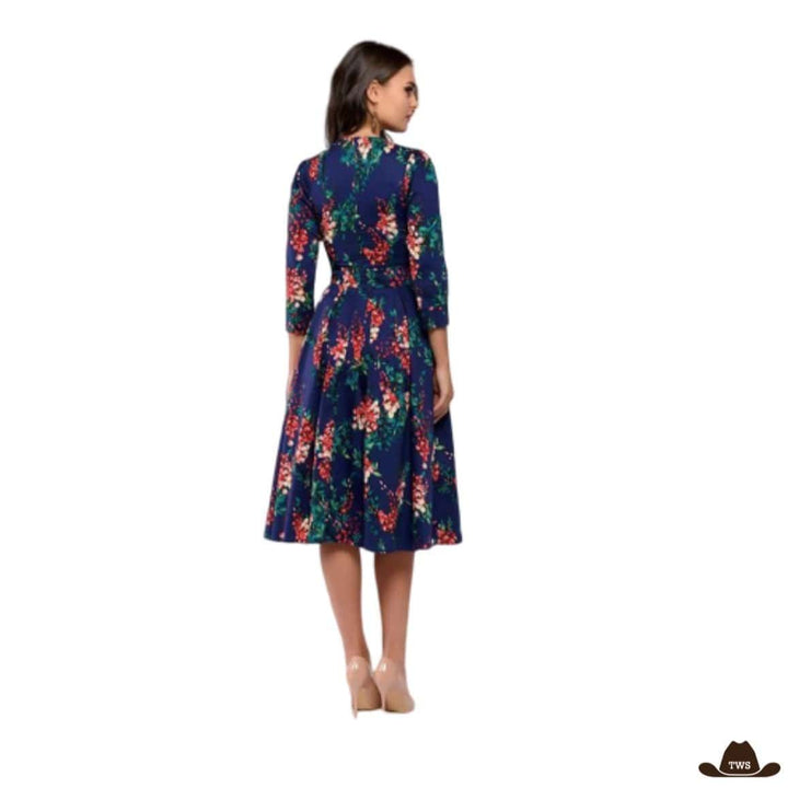 Déguisement Robe Western Bleue et Rouge