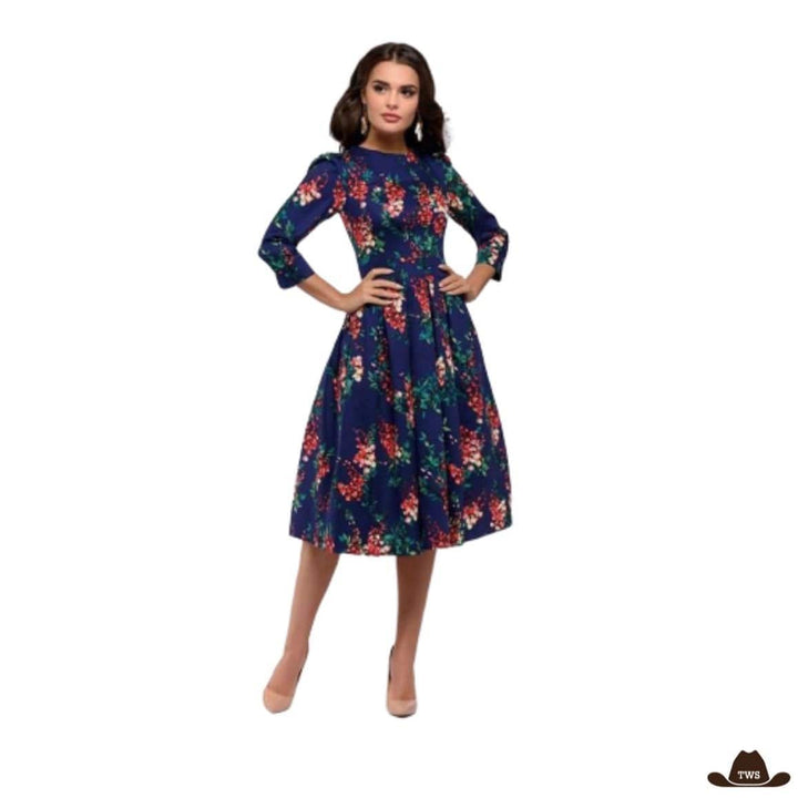 Robe de Western Bleue et Rouge