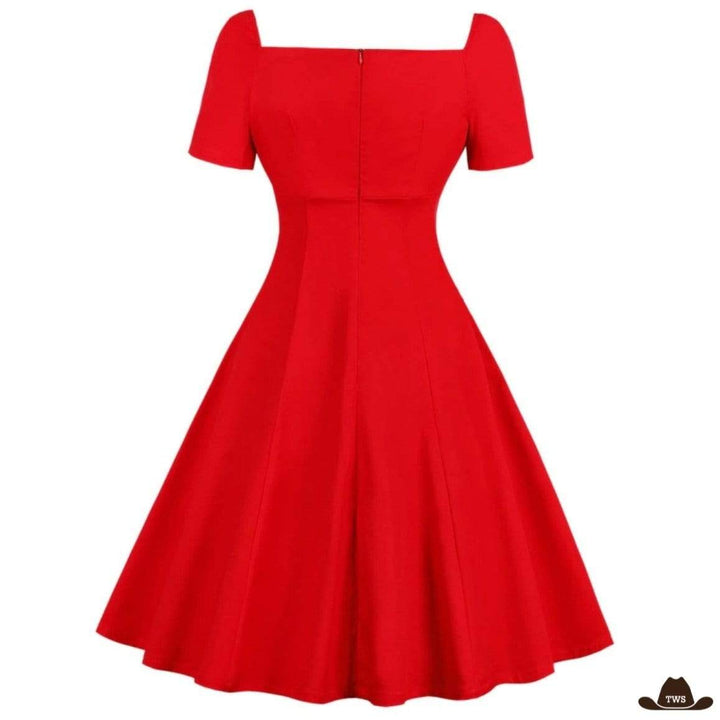 robe-longue-froufrous-rouge-noire-western