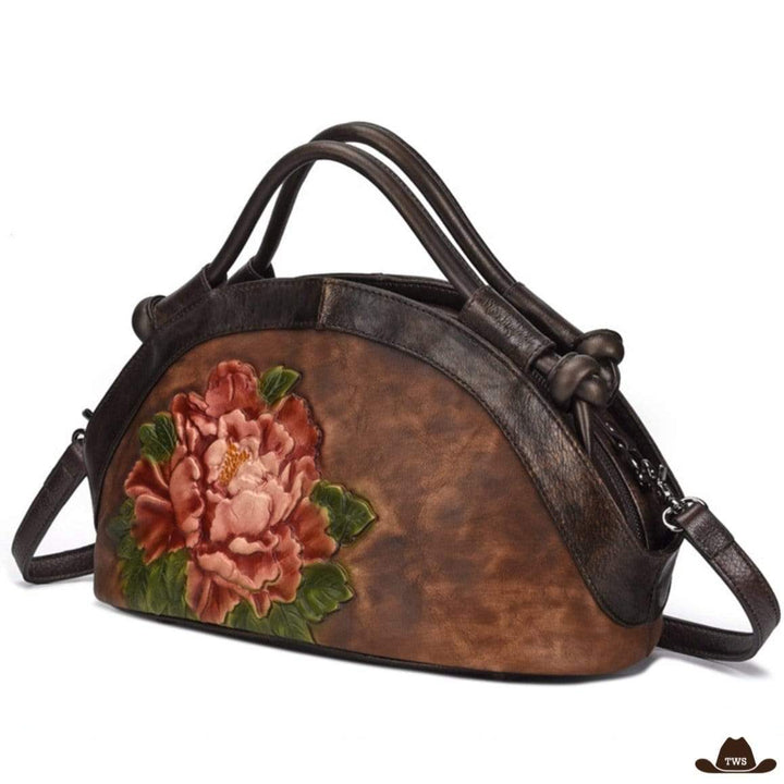 Sac à Main Art Floral Marron