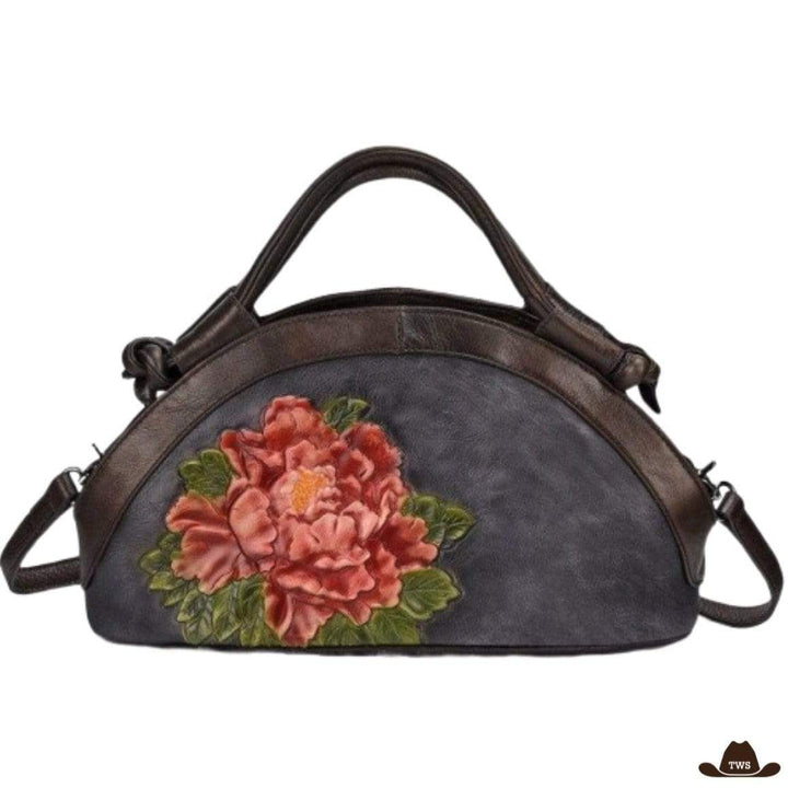 Sac à Main Art Floral Gris