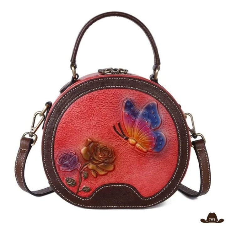 Sac en Cuir Fleuri