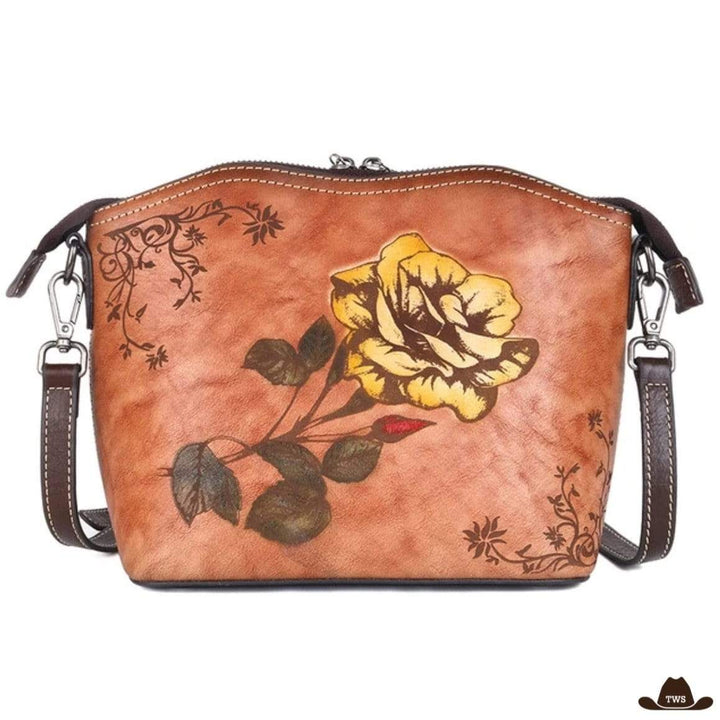 Sac Fleur Cuir