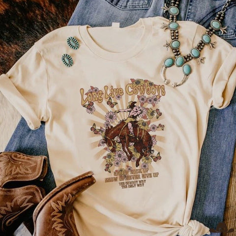 T-Shirt Western Long Live Cowboys