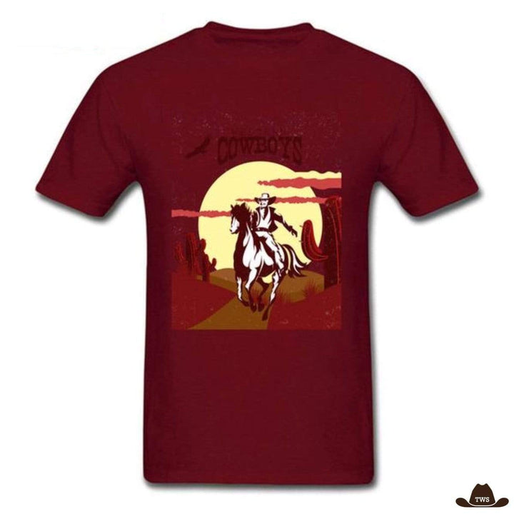 T-Shirt Western Spaghetti - marron