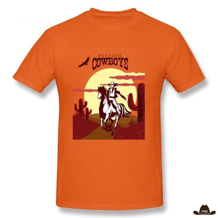 T-Shirt Western Spaghetti - orange