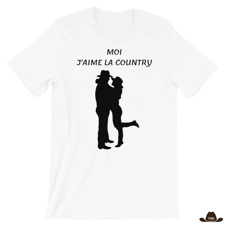 T-Shirt Moi J'Aime La Country Blanc