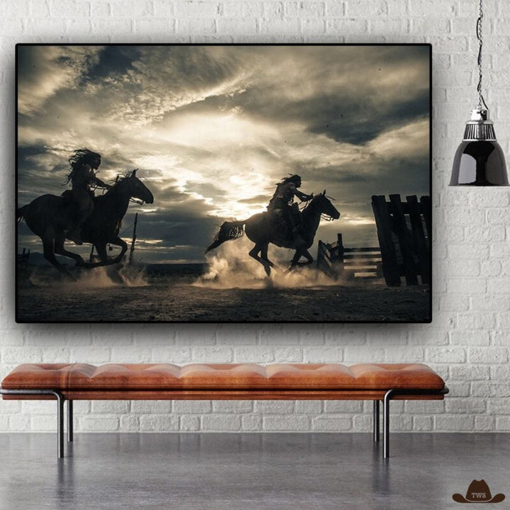 Tableau Chevaux Indiens