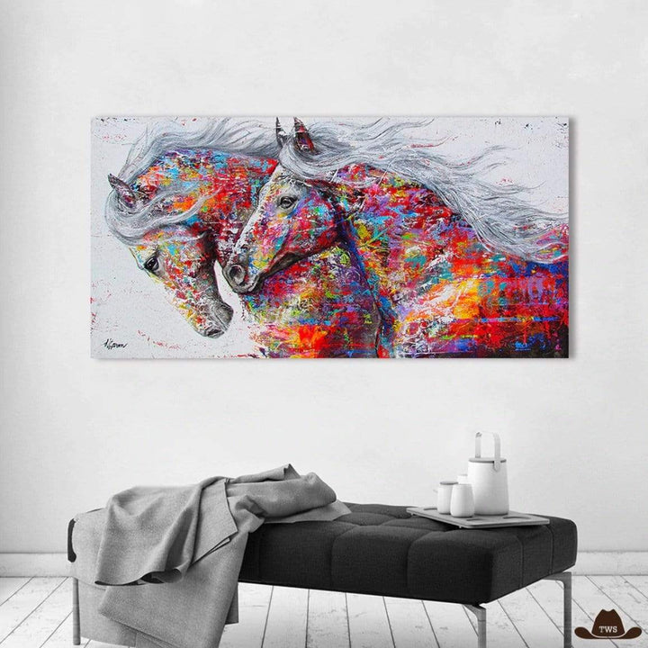 tableau chevaux couleur