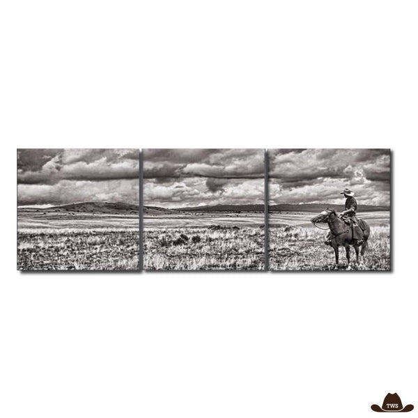 tableau noir et blanc western