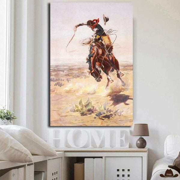 Peinture cowboy rodeo