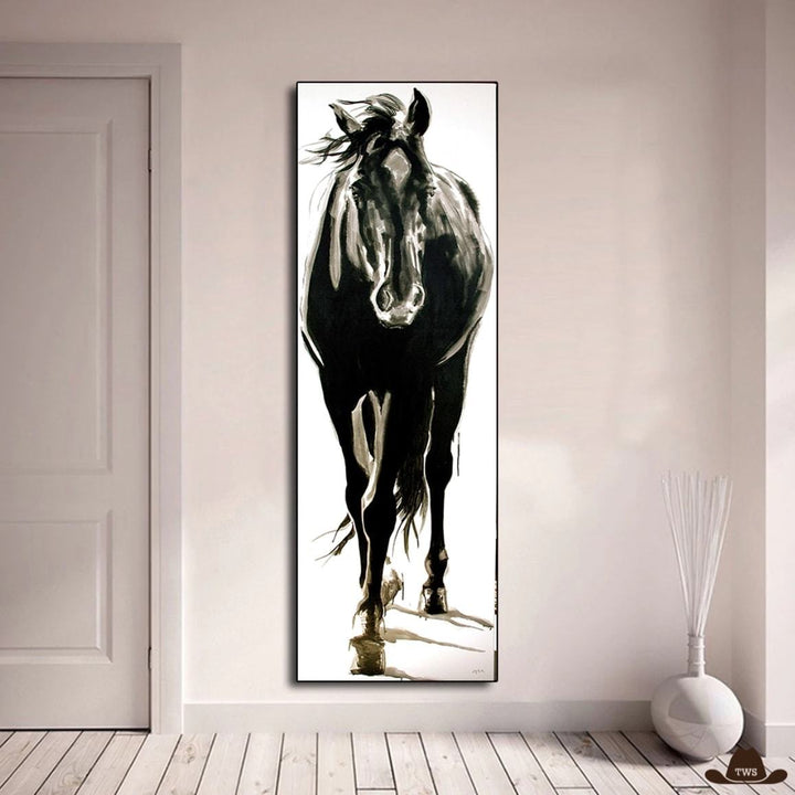 tableau cheval noir