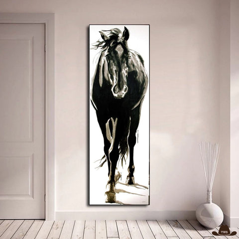 tableau cheval noir