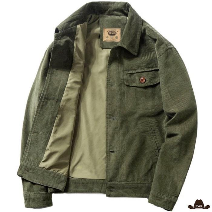 veste de travail cowboy verte